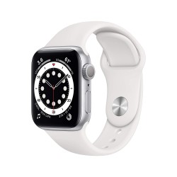 Apple M00D3 Watch Series 6 44mm Silver Aluminum Case with White