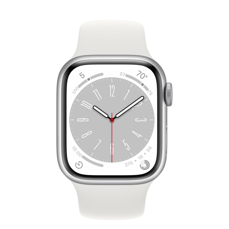 Apple Watch Series 8 GPS 41mm Silver Aluminium Case with White