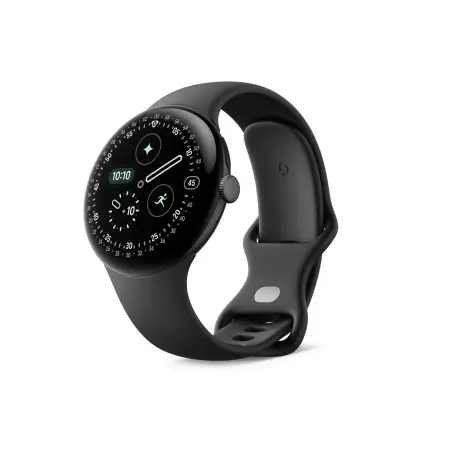 Google Pixel Watch 4 45mm Bluetooth/WiFi (Matte Black Aluminum Case with Obsidian Active Band)