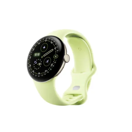 Google Pixel Watch 4 41mm Bluetooth/WiFi (Caixa de alumínio dourado champanhe com pulseira ativa verde limão)