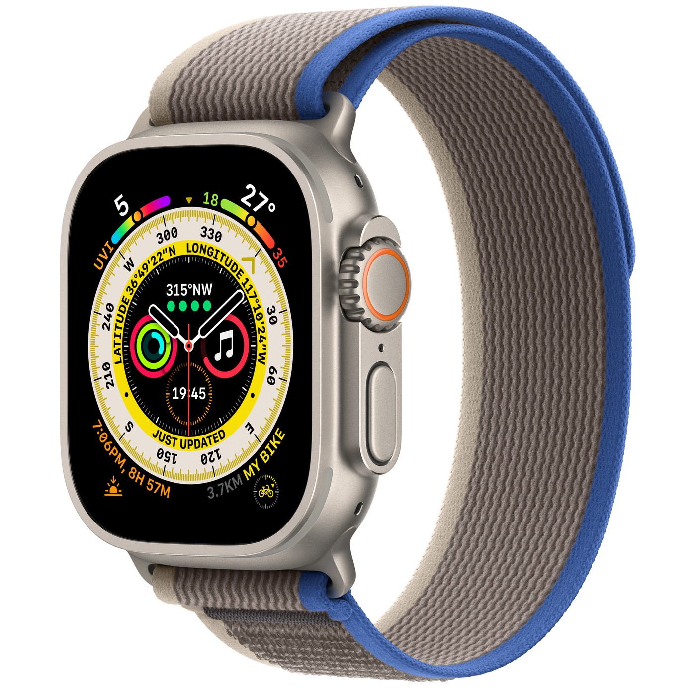 Apple Watch Ultra 2 GPS + Celular 49mm Caixa Titânio com Correia Loop Trail  Laranja/Bege M/L